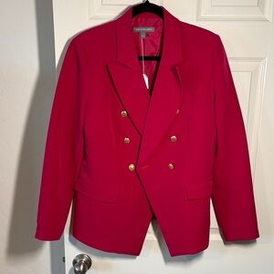 Kate & Mallory Double-Breasted Hot Pink Blazer with Gold Buttons
